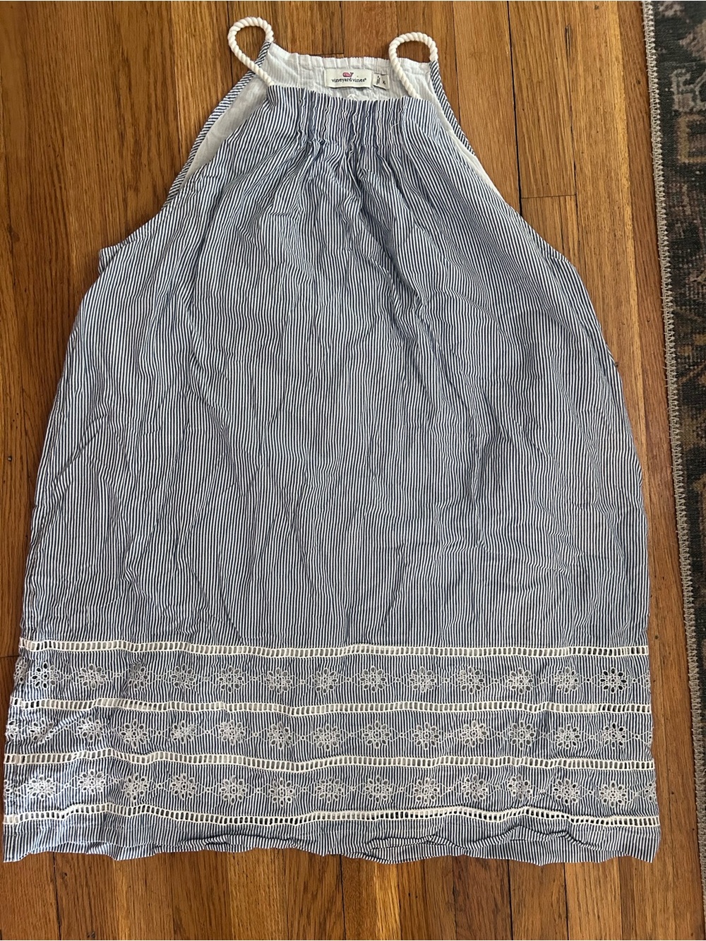 Vineyard Vines Blue and White Striped Halter Dress